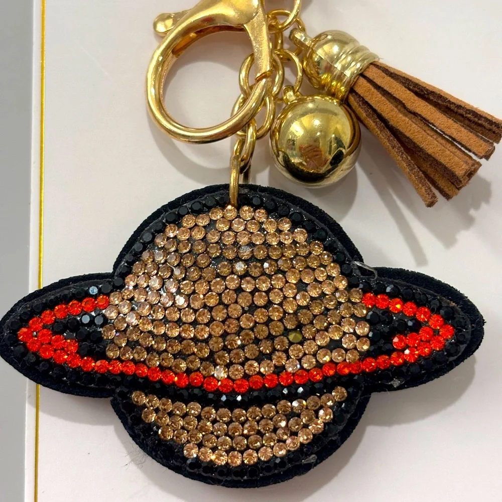 NWT Outer Space sparkly Saturn Planet Bag Charm /Keychain
